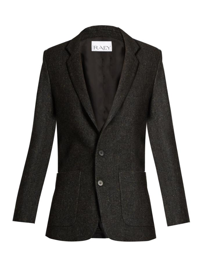 Raey Long-line Speckled-tweed Blazer