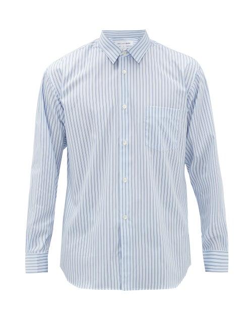 Matchesfashion.com Comme Des Garons Shirt - Shadow-striped Cotton-poplin Shirt - Mens - Blue White