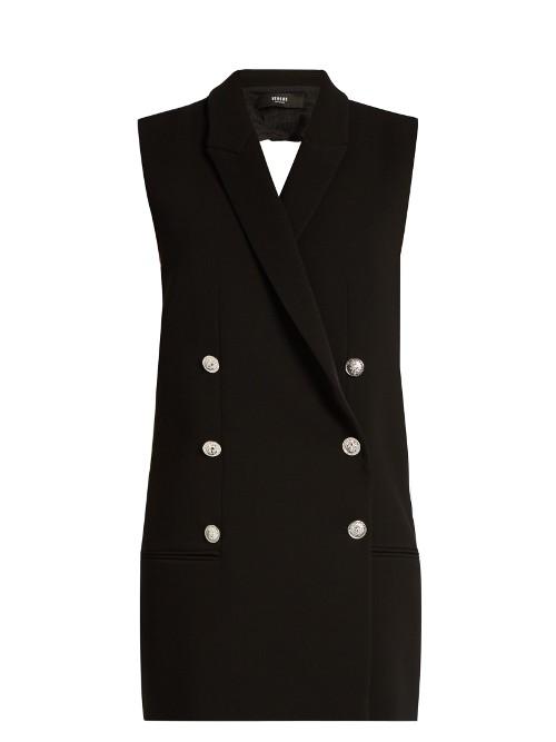 Versus Versace Crossover-back Notch-lapel Cady Dress