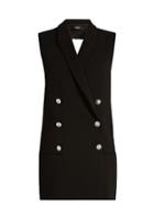Versus Versace Crossover-back Notch-lapel Cady Dress