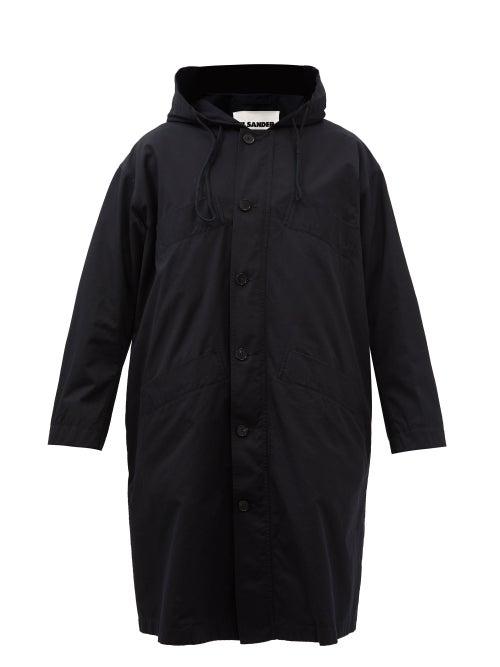 Jil Sander - Cotton-canvas Hooded Overcoat - Mens - Black