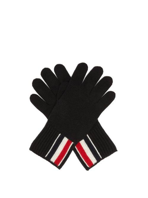 Thom Browne - Stripe Intarsia Wool Gloves - Mens - Black