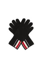 Thom Browne - Stripe Intarsia Wool Gloves - Mens - Black