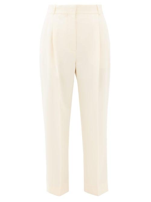 Matchesfashion.com See By Chlo - High-rise Cropped Crepe Trousers - Womens - Ivory