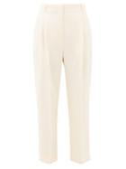 Matchesfashion.com See By Chlo - High-rise Cropped Crepe Trousers - Womens - Ivory