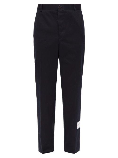 Matchesfashion.com Thom Browne - Unconstructed Cotton Chino Trousers - Mens - Navy
