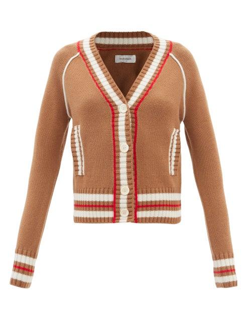 Wales Bonner - Artist Striped Wool-blend Cardigan - Womens - Beige Multi