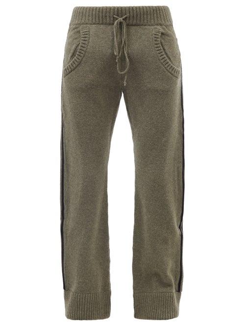 Maison Margiela - Striped Wool Track Pants - Mens - Green