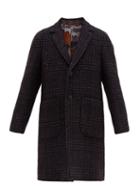Matchesfashion.com Etro - Check Wool Blend Boucl Overcoat - Mens - Blue