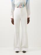 Casablanca - High-rise Wool Flared Suit Trousers - Mens - White