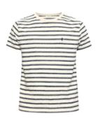 Saint Laurent - Logo-embroidered Striped Jersey T-shirt - Mens - White Black