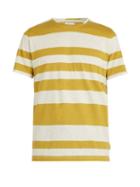 Matchesfashion.com Oliver Spencer - Conduit Crew Neck Striped Cotton T Shirt - Mens - Yellow Multi