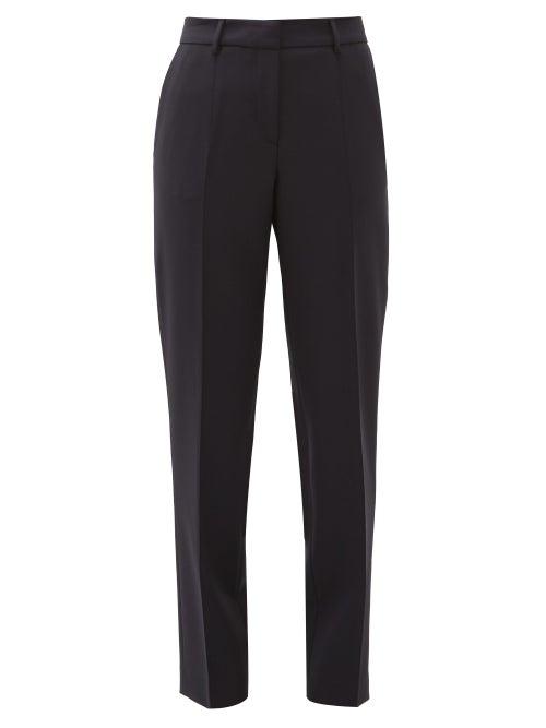 Matchesfashion.com Gabriela Hearst - Francisco Wool-blend Straight-leg Trousers - Womens - Dark Navy