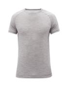 Falke Ess - Raglan Sleeve Wool-blend Jersey T-shirt - Mens - Grey