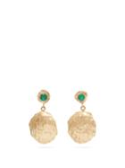 Matchesfashion.com Nadia Shelbaya - Shell Emerald & Gold Drop Earrings - Womens - Gold