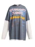 Matchesfashion.com Vetements - Printed Long Sleeved Cotton T Shirt - Womens - Blue Multi