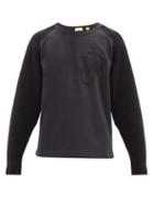 Matchesfashion.com 1 Moncler Jw Anderson - Logo-knitted Cotton And Wool Sweatshirt - Mens - Navy