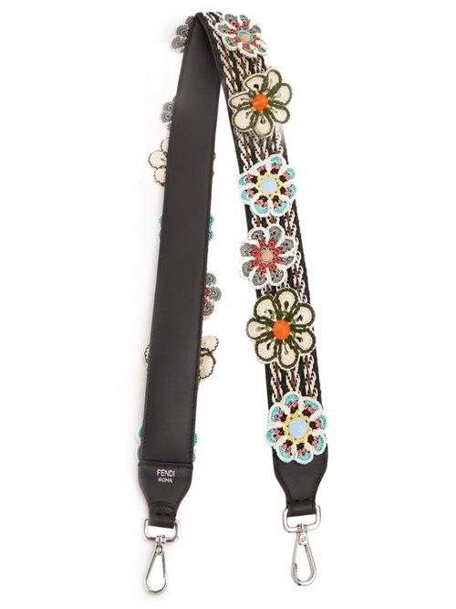 Matchesfashion.com Fendi - Strap You Floral Macram Leather Bag Strap - Womens - Black Multi