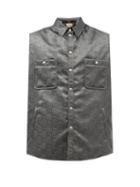 Gucci - Patch-pocket Gg-supreme Padded-canvas Gilet - Mens - Dark Grey