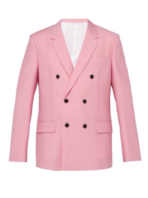 Matchesfashion.com Calvin Klein 205w39nyc - Double Breasted Mohair Blend Blazer - Mens - Pink