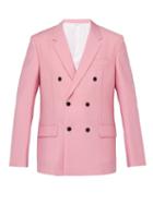 Matchesfashion.com Calvin Klein 205w39nyc - Double Breasted Mohair Blend Blazer - Mens - Pink
