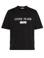 Matchesfashion.com Stone Island - Reflective Panel Cotton Jersey T Shirt - Mens - Black
