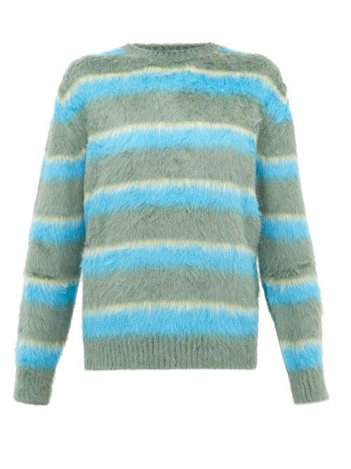 Matchesfashion.com Marc Jacobs - Jacquard Stripe Carded Silk Sweater - Womens - Green Multi