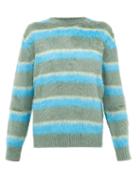 Matchesfashion.com Marc Jacobs - Jacquard Stripe Carded Silk Sweater - Womens - Green Multi