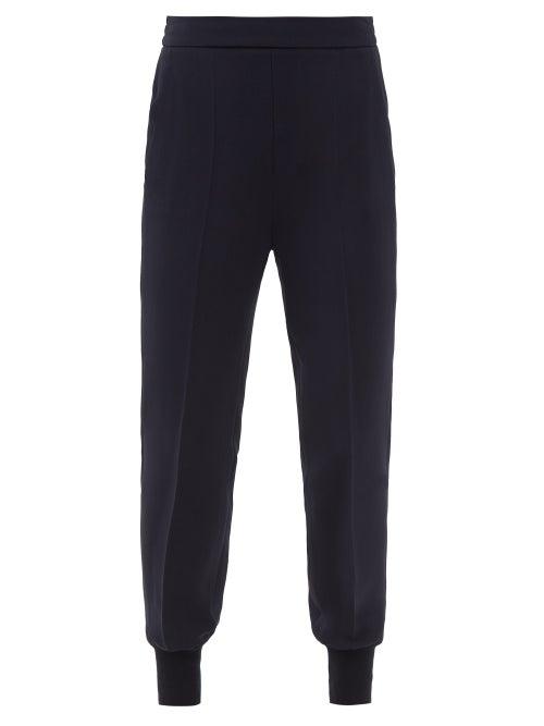 Stella Mccartney - Julia Pleated Crepe Trousers - Womens - Navy