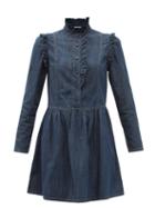 Matchesfashion.com See By Chlo - Ruffled Denim Mini Dress - Womens - Indigo