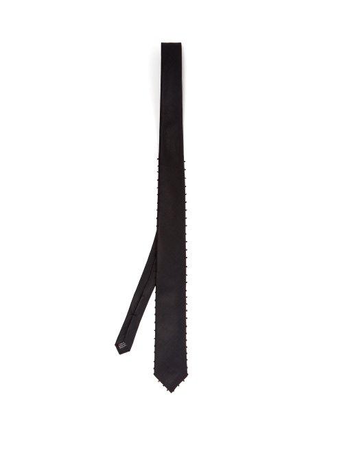 Matchesfashion.com Title Of Work - Loop Trim Silk Tie - Mens - Black