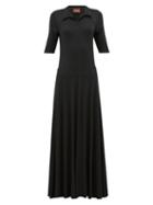 Matchesfashion.com Albus Lumen - Azul Polo-shirt Jersey Maxi Dress - Womens - Black