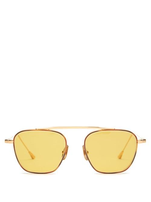 Matchesfashion.com Lunetterie Generale - Spitfire Aviator Metal Sunglasses - Mens - Gold