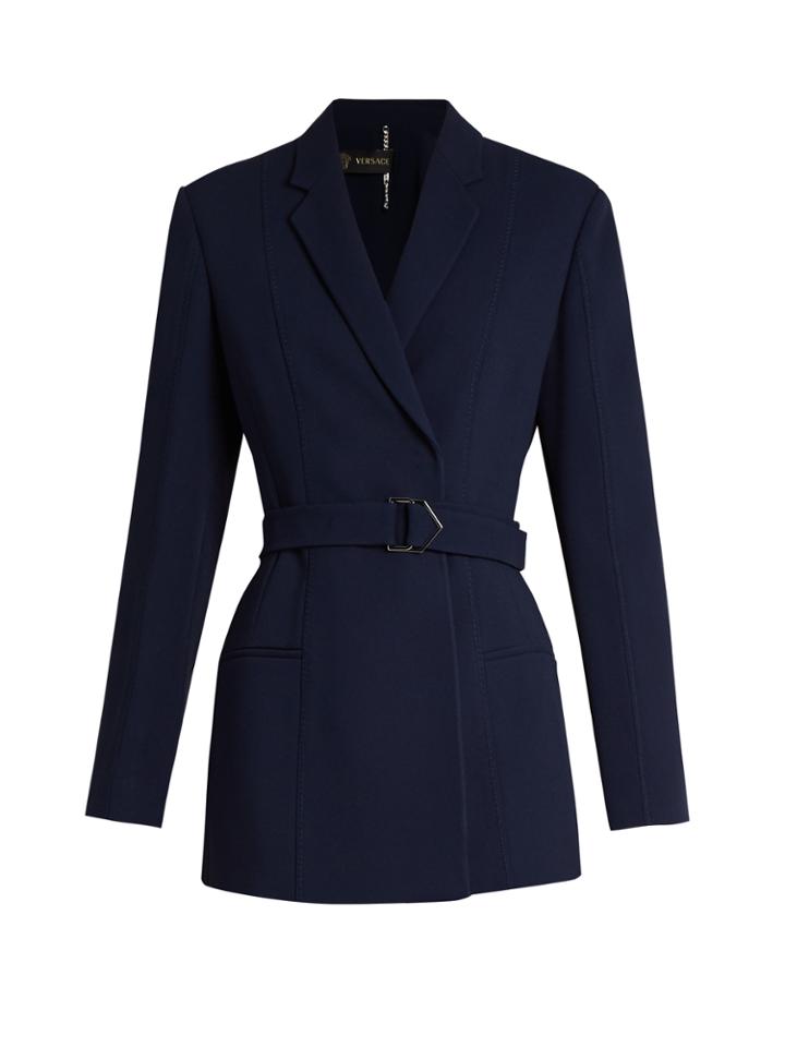 Versace Single-breasted Notch-lapel Crepe Jacket