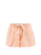 Mens Rtw Marrakshi Life - Drawstring-waist Cotton Shorts - Mens - Light Pink