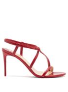 Matchesfashion.com Christian Louboutin - Selima Crocodile-effect Leather Sandals - Womens - Red