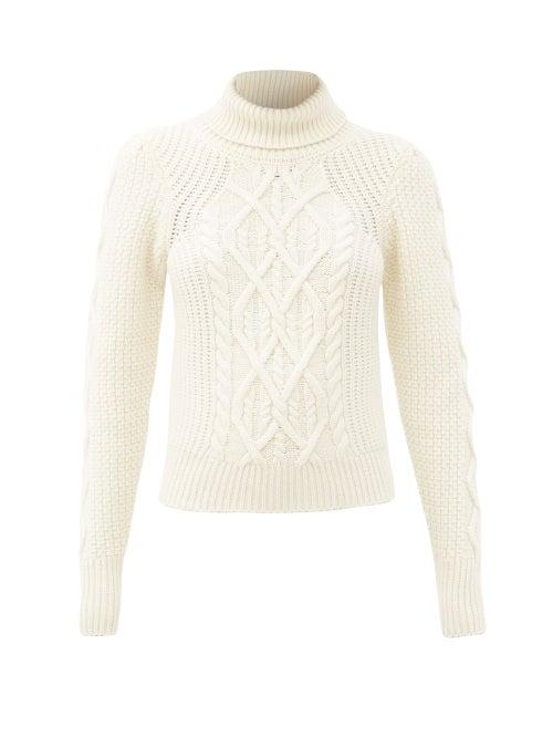 Matchesfashion.com See By Chlo - Cable-knit Wool-blend Roll-neck Sweater - Womens - Ivory