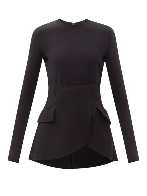 Matchesfashion.com A.w.a.k.e. Mode - Basque-waist Crepe Top - Womens - Black