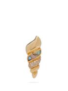 Matchesfashion.com Patcharavipa - Hitch 18kt Gold, Mother Of Pearl & Diamond Earring - Womens - Gold