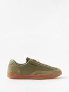 Stone Island - S0201 Leather And Suede Trainers - Mens - Military Green