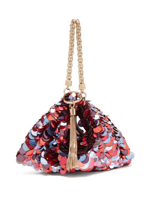 Matchesfashion.com Jimmy Choo - Callie Sequinned Satin Clutch Bag - Womens - Red Multi