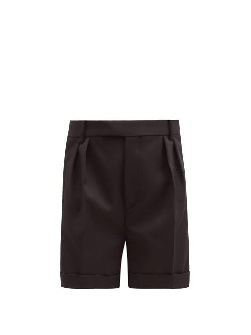 Matchesfashion.com Khaite - Magdeline Pleated Faille Shorts - Womens - Black