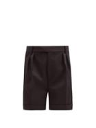 Matchesfashion.com Khaite - Magdeline Pleated Faille Shorts - Womens - Black