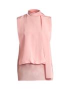 Matchesfashion.com Valentino - Tie Neck Silk Georgette Blouse - Womens - Pink