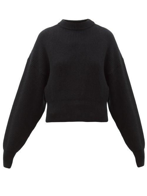 Matchesfashion.com Cordova - Megve Cropped Ribbed-knit Wool Sweater - Womens - Black