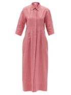 Matchesfashion.com Asceno - New York Organic-linen Shirt Dress - Womens - Dusty Pink
