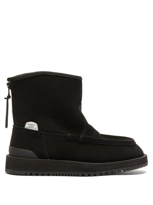 Matchesfashion.com Suicoke - Russ Mwpab Shearling Lined Suede Boots - Womens - Black
