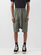 Rick Owens - Drawstring Linen-blend Cargo Shorts - Mens - Moss