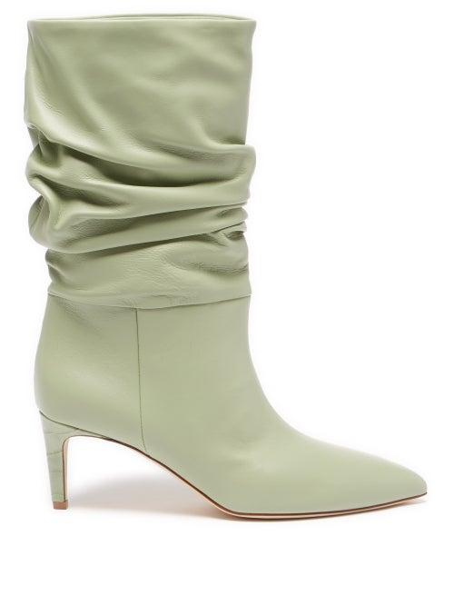 Paris Texas - Slouchy Leather Boots - Womens - Green