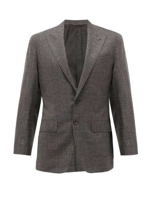 Matchesfashion.com Thom Sweeney - Single-breasted Wool-blend Jacket - Mens - Grey